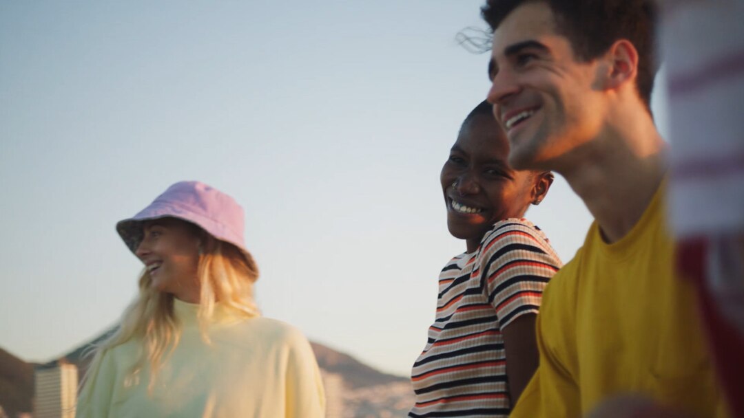 Smiling Woman With Friends