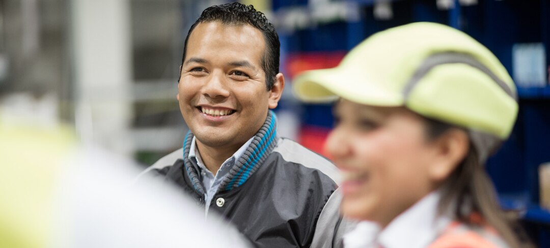 Workers Laughing